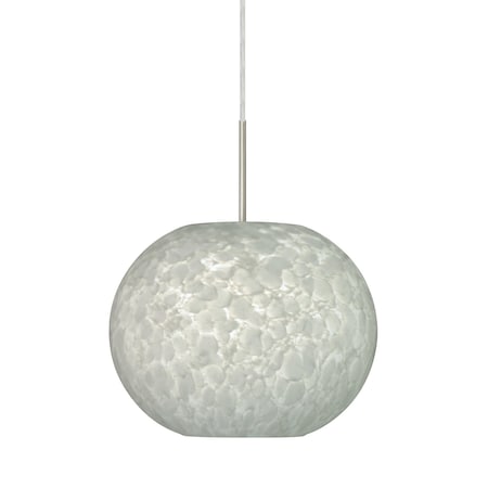 Besa Lighting Luna Cord Pendant, Carrera, Satin Nickel Finish, 1x9W LED 1JT-477619-LED-SN